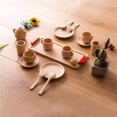 Tableware детей ISO9001 баков и лотков игры Teatime бака деревянный