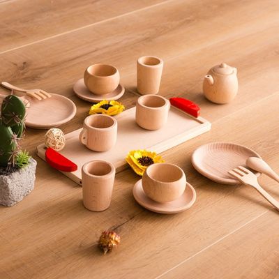 Tableware детей ISO9001 баков и лотков игры Teatime бака деревянный