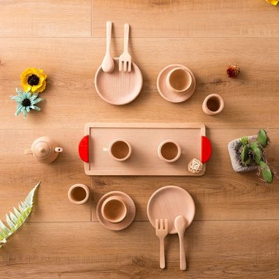 Tableware детей ISO9001 баков и лотков игры Teatime бака деревянный