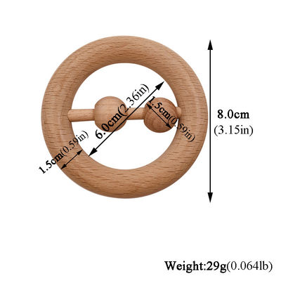 Доктора Устанавливать Teether медицинской древесины силикона 5.5cm деревянный