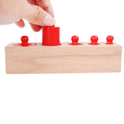 гнезда цилиндра 3cm Preschool цилиндровых блоков Montessori сензорного Knobbed