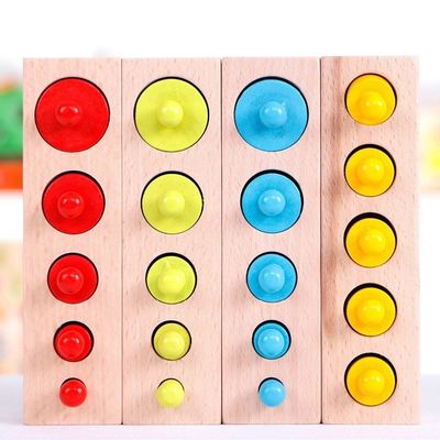 гнезда цилиндра 3cm Preschool цилиндровых блоков Montessori сензорного Knobbed