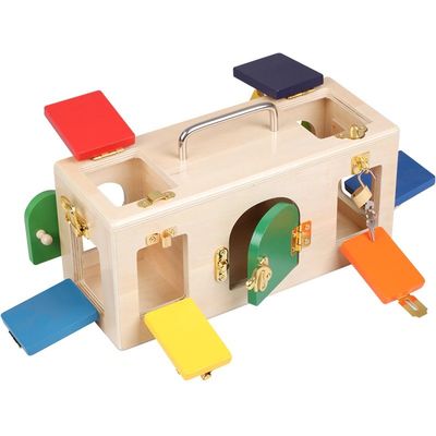 Младенец коробки 13.5cm деревянный Montessori замка забавляется воспитательные деревянные головоломки
