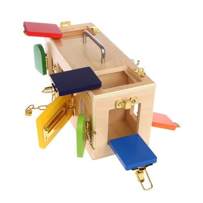 Младенец коробки 13.5cm деревянный Montessori замка забавляется воспитательные деревянные головоломки