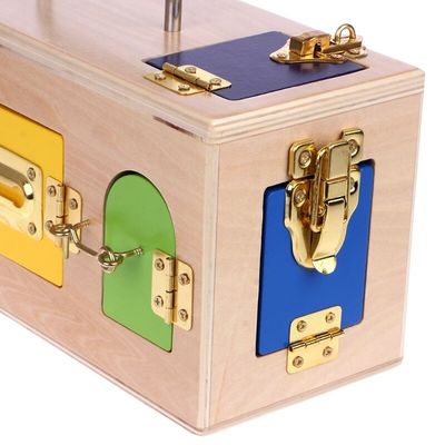 Младенец коробки 13.5cm деревянный Montessori замка забавляется воспитательные деревянные головоломки