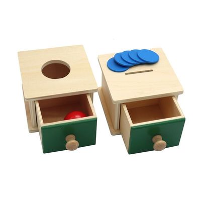 младенец 12cm сензорный деревянный Montessori забавляется Beechwood ящика Montessori покрашенный коробкой