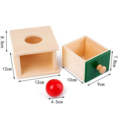 младенец 12cm сензорный деревянный Montessori забавляется Beechwood ящика Montessori покрашенный коробкой