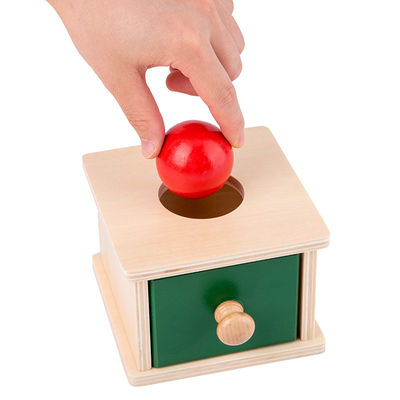 младенец 12cm сензорный деревянный Montessori забавляется Beechwood ящика Montessori покрашенный коробкой