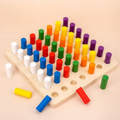 Младенец ISO9001 воспитательный деревянный Montessori забавляется деревянные шахматы Matchstick памяти