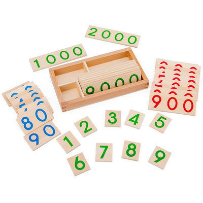 Карта номеров головоломки Montessori 6.5cm деревянная соответствуя