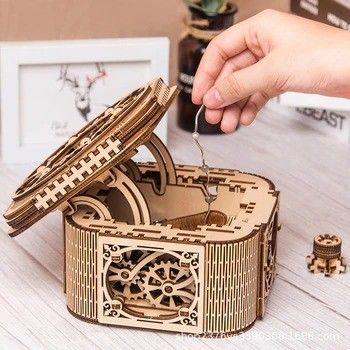 Головоломка блока подарка 23.5cm механическая деревянная забавляется небольшая деревянная шкатулка для драгоценностей