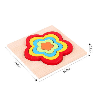 Головоломка блока DIY 1cm геометрическая деревянная забавляется младенец зигзага