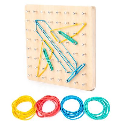 Блоков математики игрушки математики ногтя связи детей 15cm доска Montessori деревянных деревянных графическая