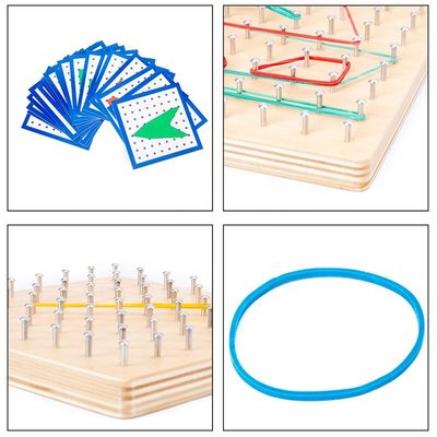Блоков математики игрушки математики ногтя связи детей 15cm доска Montessori деревянных деревянных графическая