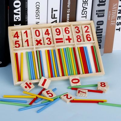Игрушка Montessori математики цифров 23cm номера деревянная считая блоки не токсические