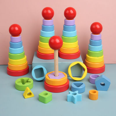 древесина бука Teether игрушек младенца 5.51in деревянная Montessori