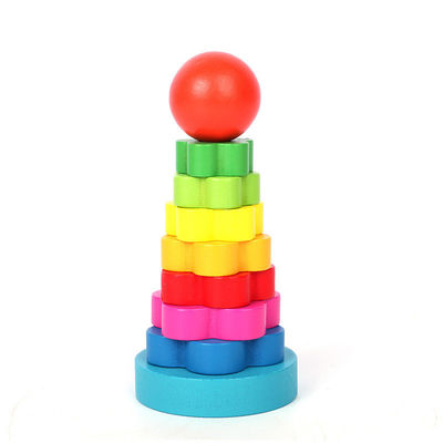древесина бука Teether игрушек младенца 5.51in деревянная Montessori