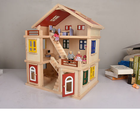 Мебели кукольного домика гаража детей DIY 55.5cm кукольный домик мини деревянный миниатюрный