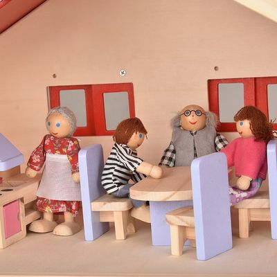 Мебели кукольного домика гаража детей DIY 55.5cm кукольный домик мини деревянный миниатюрный