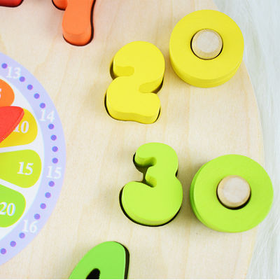 Головоломка часов геометрии деревянная нумерует Montessori считая игрушку