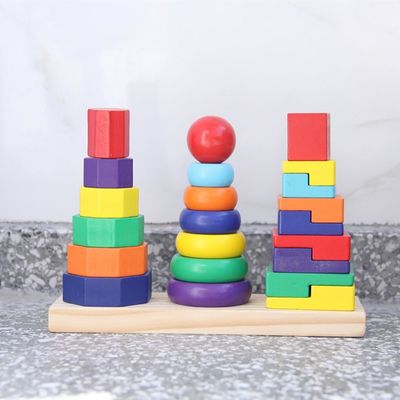 Строительные блоки штабелеукладчика 21cm геометрические деревянные забавляются сортировать доску