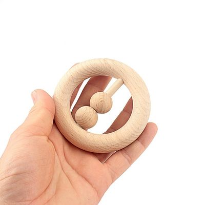 Колокольчик 6 медленно двигает деревянная древесина бука Teether Teethers безопасная Tambor