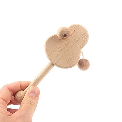 Колокольчик 6 медленно двигает деревянная древесина бука Teether Teethers безопасная Tambor