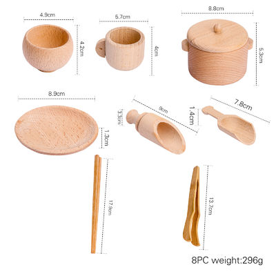 Кухня Tableware 8.9cm деревянная миниатюрная установила деревянную варя установленную игрушку