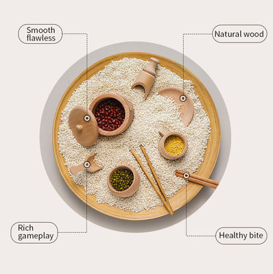 Кухня Tableware 8.9cm деревянная миниатюрная установила деревянную варя установленную игрушку