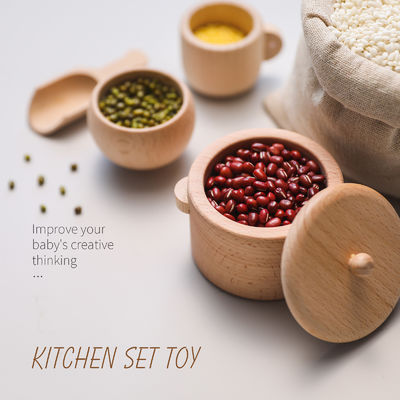 Кухня Tableware 8.9cm деревянная миниатюрная установила деревянную варя установленную игрушку