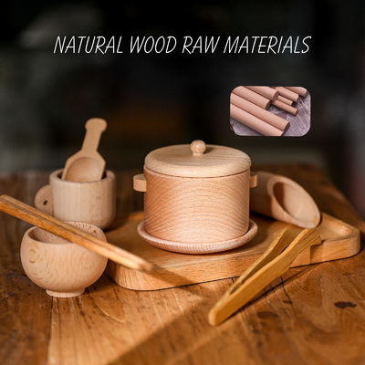 Кухня Tableware 8.9cm деревянная миниатюрная установила деревянную варя установленную игрушку