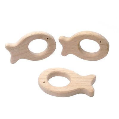 Игрушки прорезывания зубов бука ожерелье Teethers древесины Handmade 55mm деревянной естественное