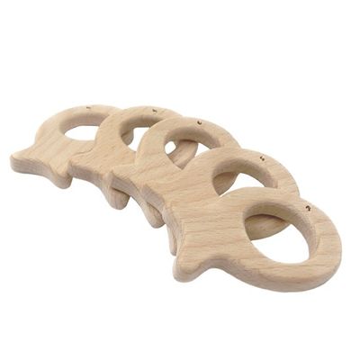 Игрушки прорезывания зубов бука ожерелье Teethers древесины Handmade 55mm деревянной естественное