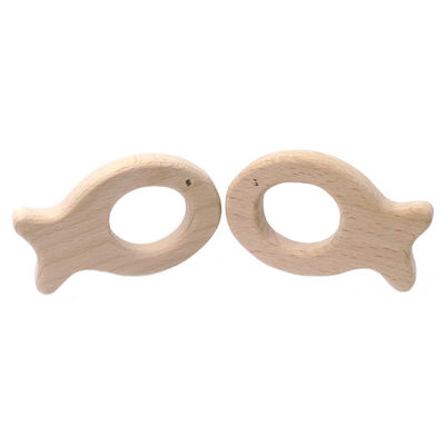 Игрушки прорезывания зубов бука ожерелье Teethers древесины Handmade 55mm деревянной естественное