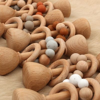 Зайчик Teether Teether древесины бука кролика 5.12in естественный деревянный