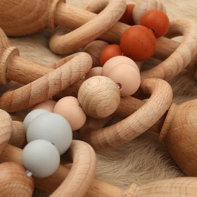 Зайчик Teether Teether древесины бука кролика 5.12in естественный деревянный