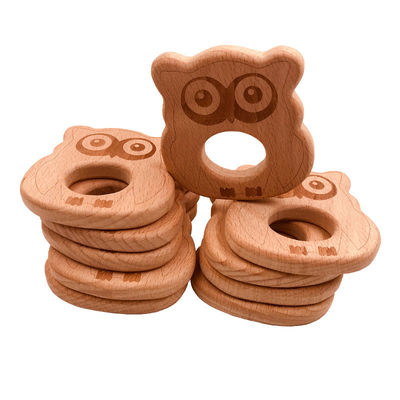 Игрушка ISO9001 деревянное животное Teether прорезывания зубов ожерелья привесная деревянная