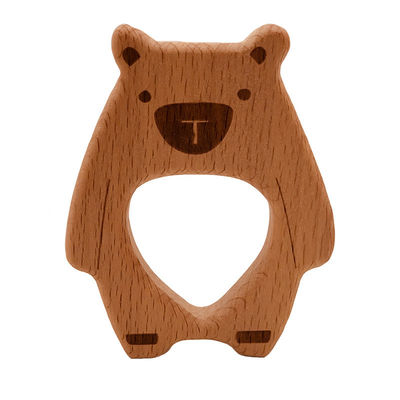 Игрушка ISO9001 деревянное животное Teether прорезывания зубов ожерелья привесная деревянная