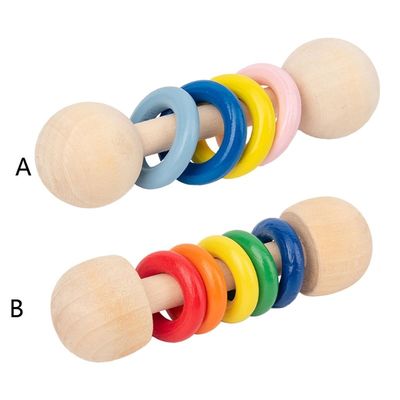 Кольца трещотки грызуна 10.7cm спортзала сейф Montessori деревянный Teethers деревянного