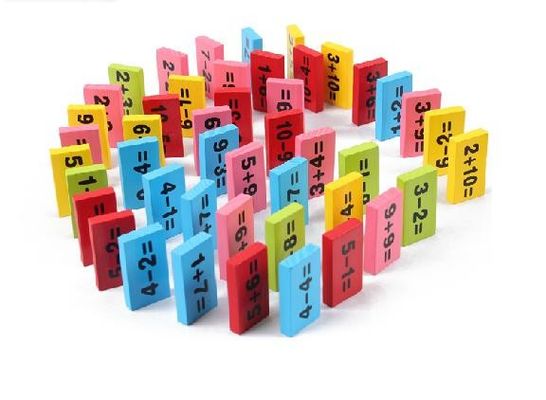 Блоки домино Basswood 120pc деревянные установили ралли строя Montessori