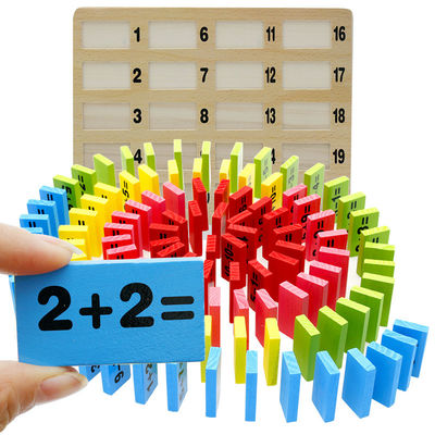 Блоки домино Basswood 120pc деревянные установили ралли строя Montessori