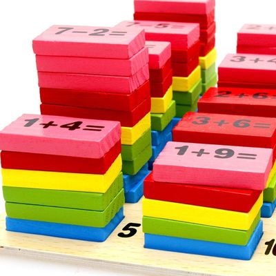 Блоки домино Basswood 120pc деревянные установили ралли строя Montessori