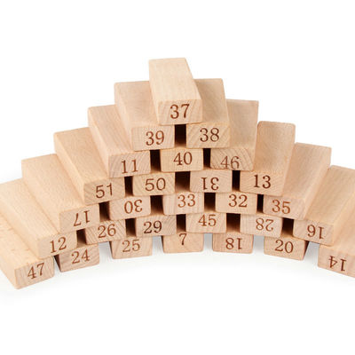Блоки Jenga домино строительных блоков журнала цифров 51PCS