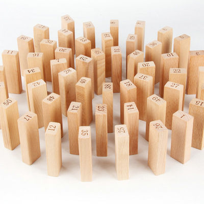 Блоки Jenga домино строительных блоков журнала цифров 51PCS
