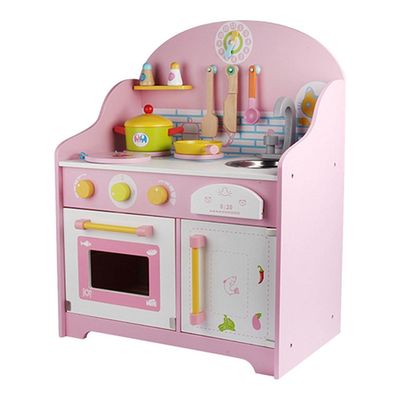Игрушки театра столешницы кухни игры утварей 30cm розовые деревянные