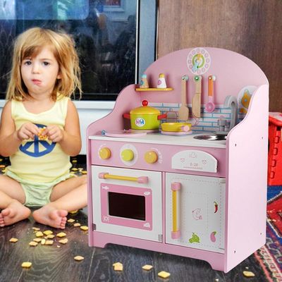 Игрушки театра столешницы кухни игры утварей 30cm розовые деревянные