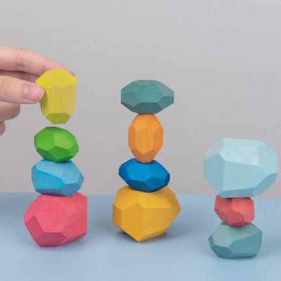 Камни строительных блоков младенца утесов 190g деревянные устанавливают Montessori
