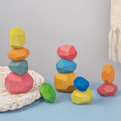 Строительные блоки утеса Jenga 14cm деревянные установили деревянные штабелируя блоки балансируя игрушку