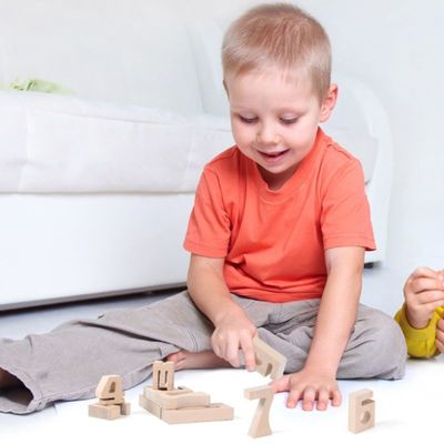 Номер Jenga баланса деревянный преграждает строительные блоки игрушек 16cm слон деревянные