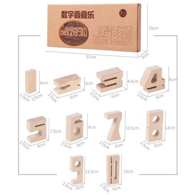 Номер Jenga баланса деревянный преграждает строительные блоки игрушек 16cm слон деревянные